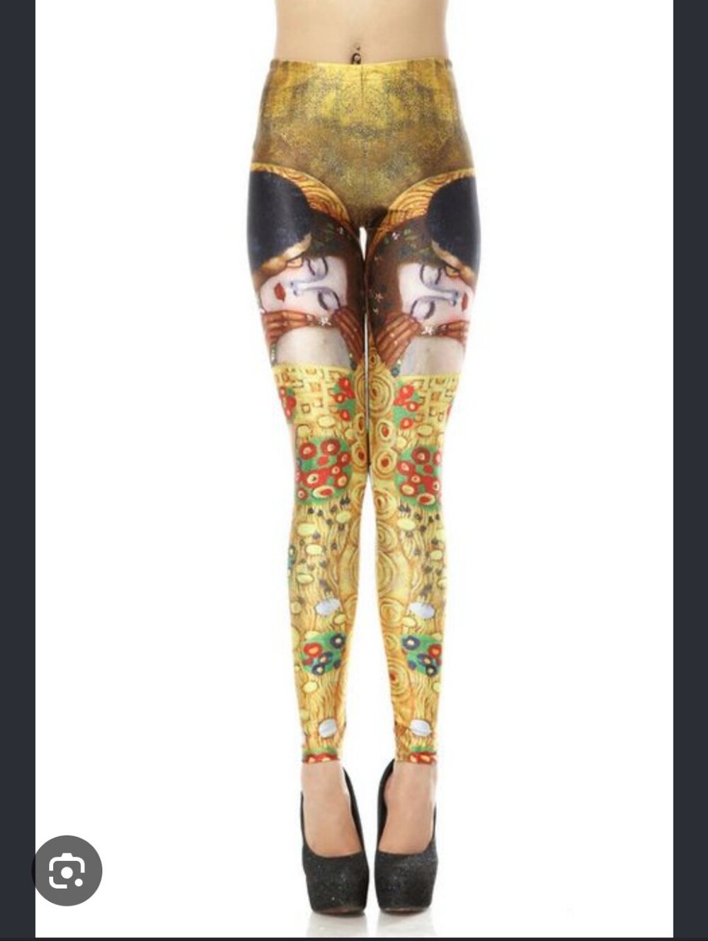 Blackmilk Gold Art Nouveau Portrait Leggings